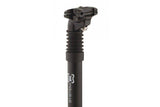 Black System EX suspension seatpost for road bikes, 27.2mm diameter with adjustable preload, offering comfort and shock absorption.