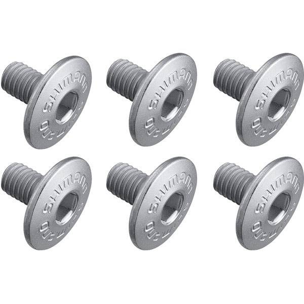 Shimano Spares M5 x 8mm cleat fixing bolts, pack of 6, genuine replacement screws for cycling shoes.