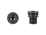 Trek Prowheel black crankarm bolts M15 x 22.5mm for bike drivetrain, shown installed on a Trek bicycle crankset.
