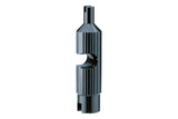 Topeak Valve Core Tool in black with storage box, designed for Schrader and Presta bicycle valves.