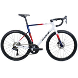 Basso Astra Ultegra Di2 road bike with Mavic Cosmic S wheels in white, featuring sleek frame and high-performance components.