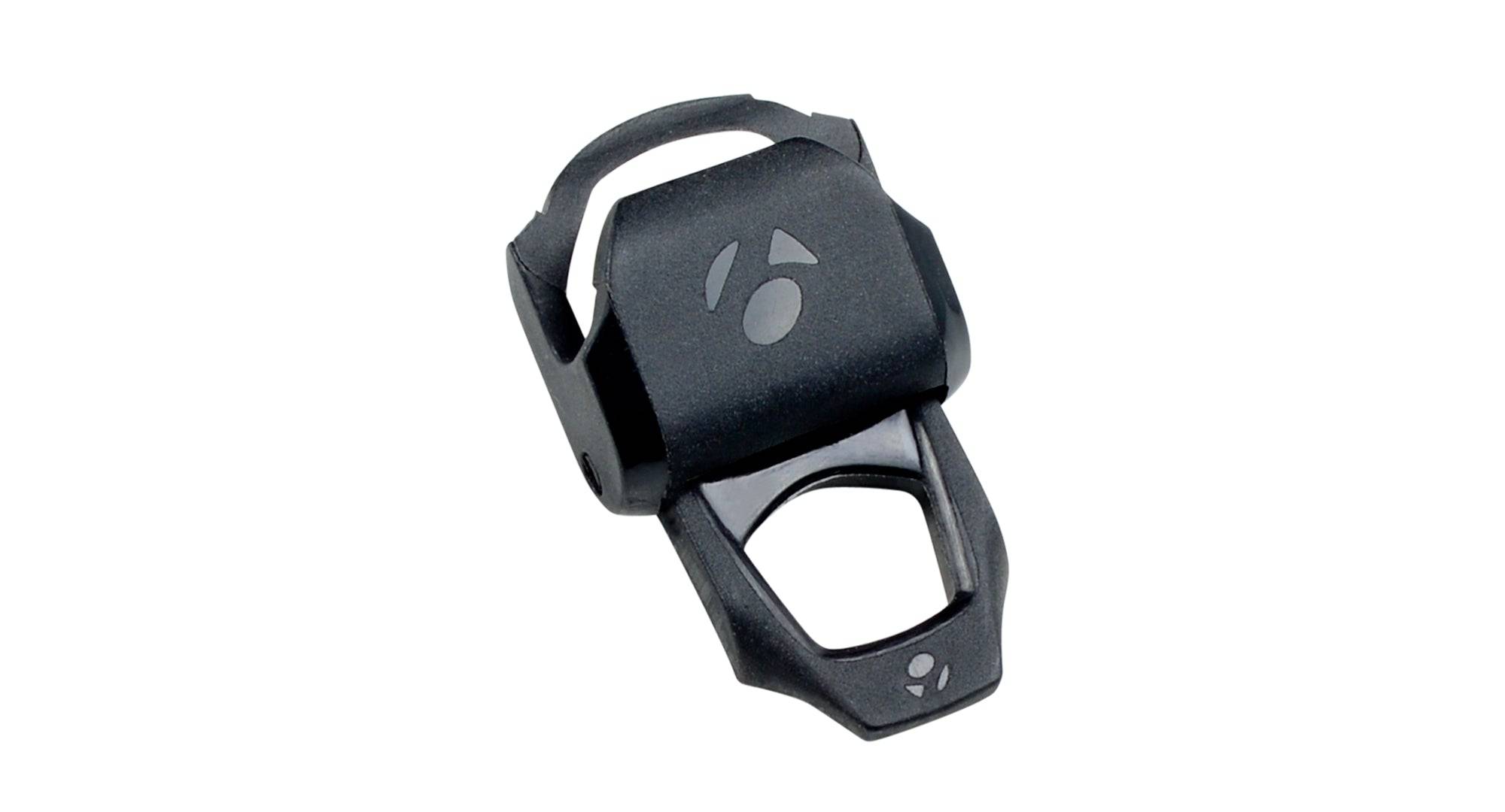 Black Bontrager LockDown Strap Divider Set for bike helmets, designed to secure straps and improve fit during rides.