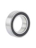 Silver Bontrager 3802 LLH replacement bike hub bearing, durable component for bicycle hubs, shown in close-up.