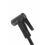 Topeak JoeBlow Mountain Ex floor pump with SmartHead, black and green, for Presta and Schrader valves, used for bicycle tire inflation.