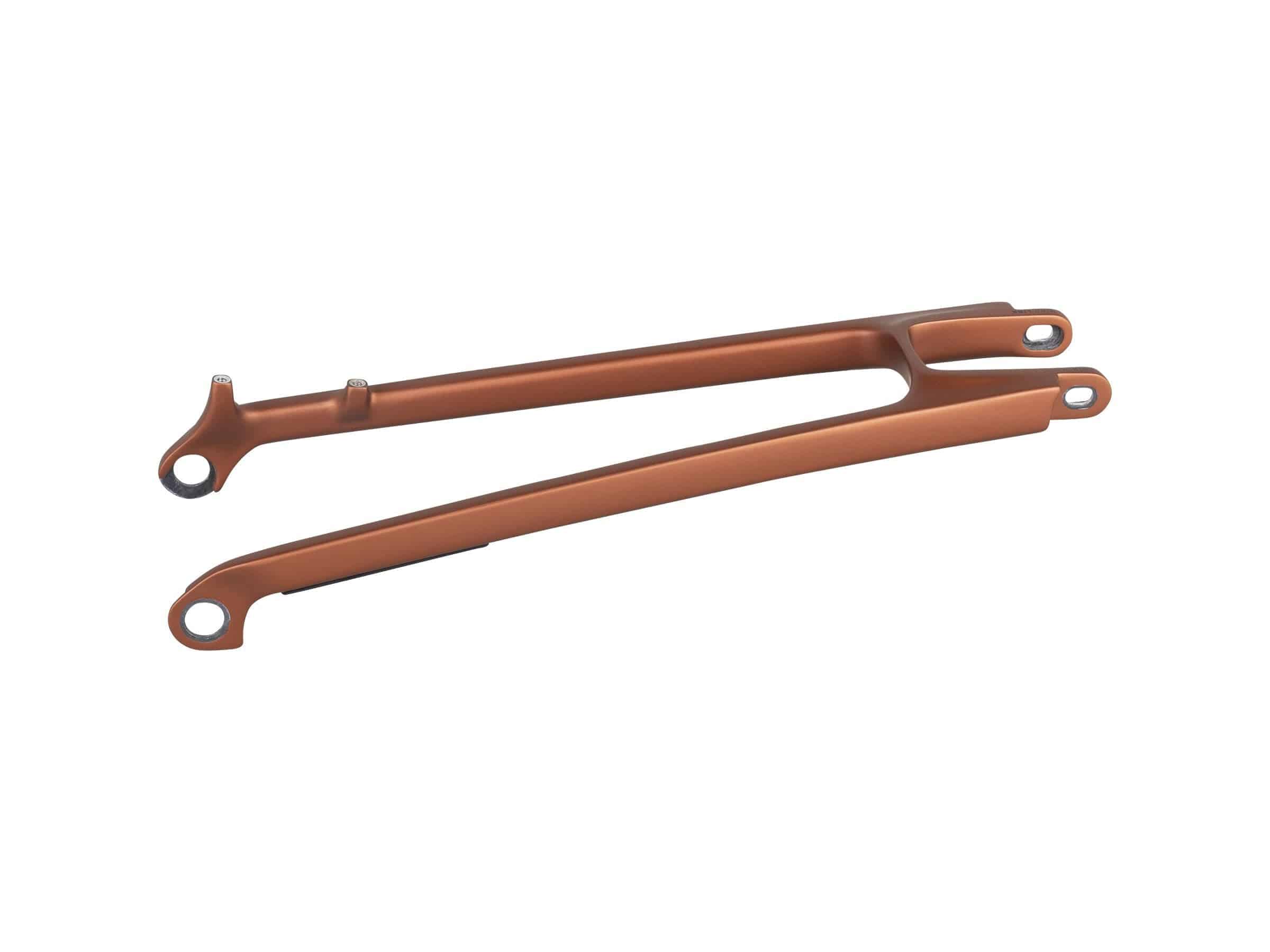 Trek Fuel EXe 29 2023 frame stay seatstay replacement part in Dnister Black, shown on a black bicycle component.