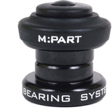 M Part Sport Threadless Headset 1 Inch in black, bike component with EC30/25.4 and EC30/27 compatibility, for cycling builds.