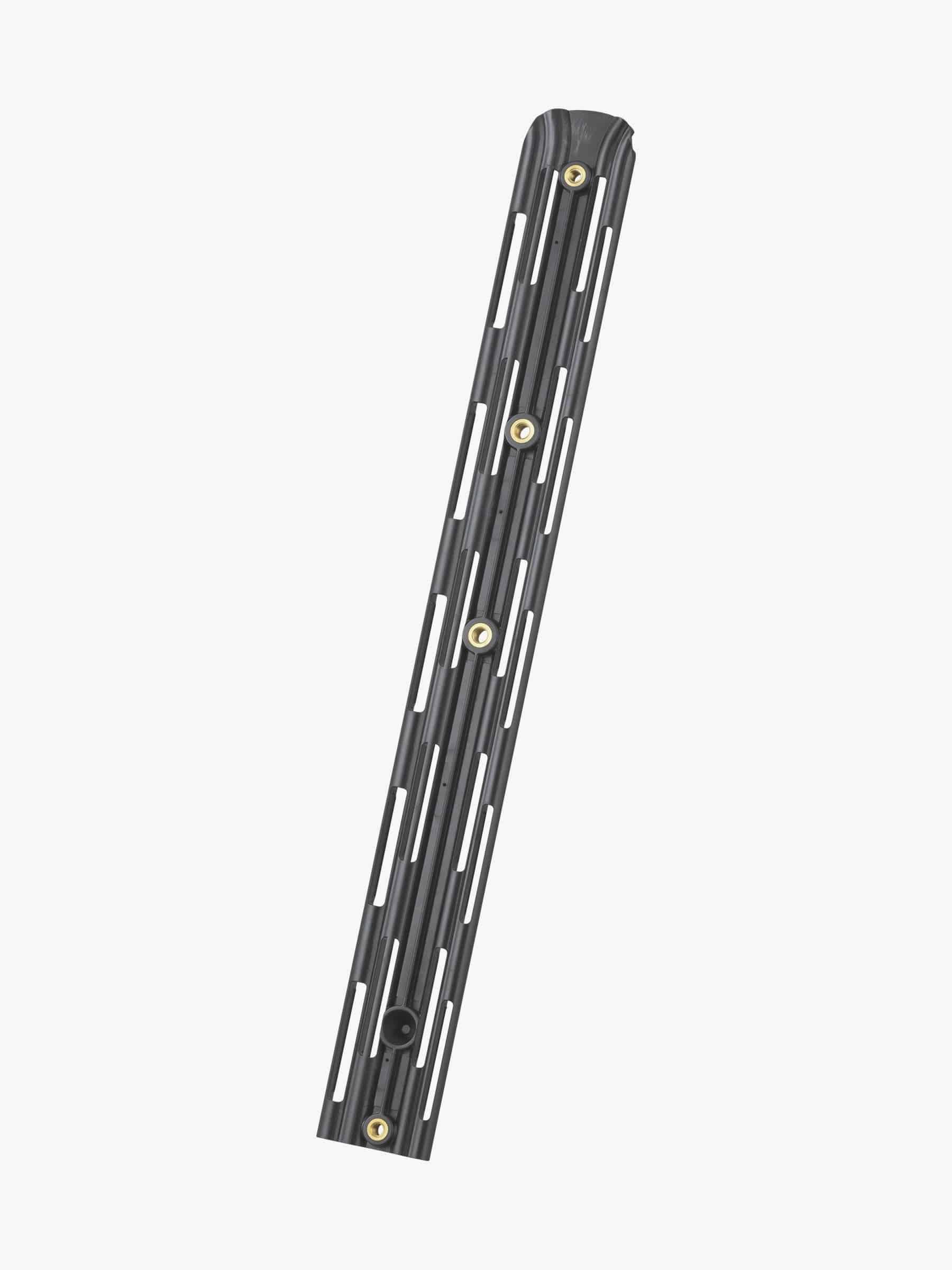 Trek Domane+ SLR black downtube cable guide rail for cable management on bicycle components.