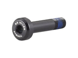 Trek aluminum shock mount fastener M8 x 40mm in black for bike suspension components, showing the threaded bolt and mounting end.