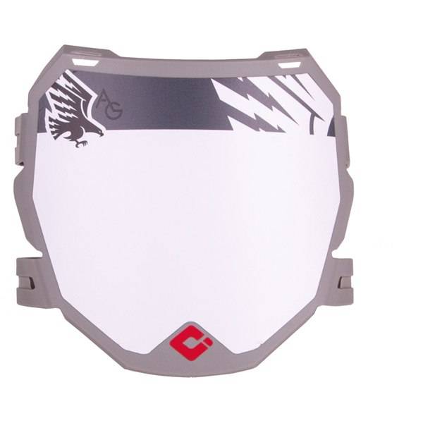 ODI DH Number Plate Graphite for downhill racing bike, featuring aerodynamic design and durable components.