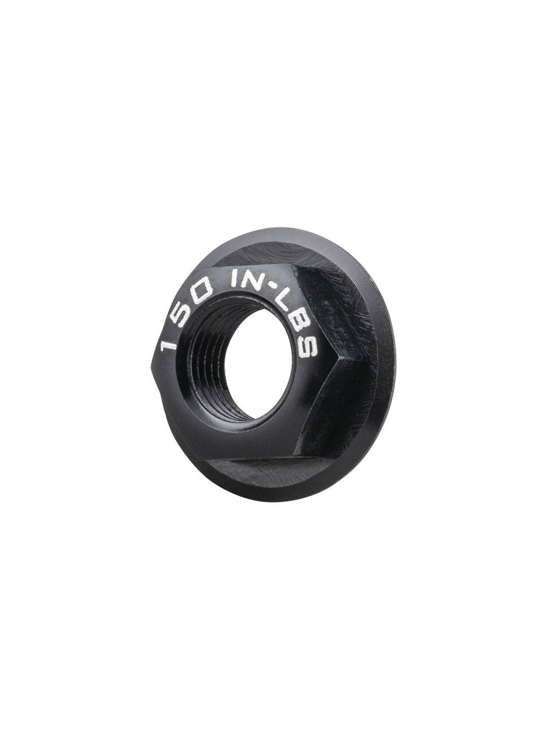 Trek Rocker Pivot Nut M10 x 6mm for suspension frame support, black, close-up of metal component on bike frame.