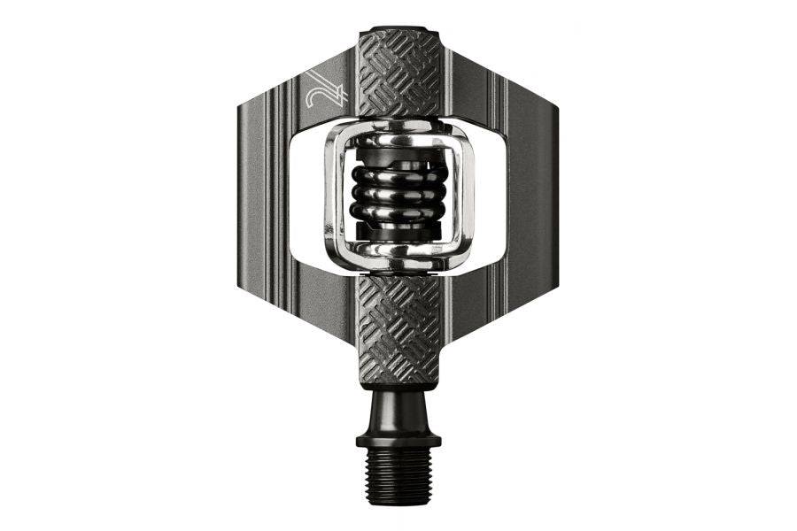 Crank Brothers Candy 2 clipless MTB pedal with durable construction and mud-shedding design, suitable for mountain biking components