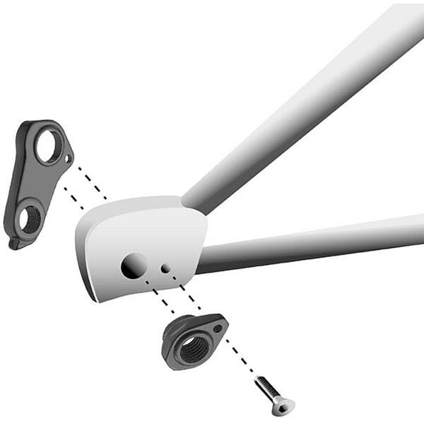M Part Gear Hanger Giant with Axle Cap, durable bike frame component for gear shifting and protection.