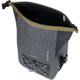 Basil Navigator Storm KF handlebar bag in black with reflective logos, waterproof design, 10-11L capacity, bike accessories.
