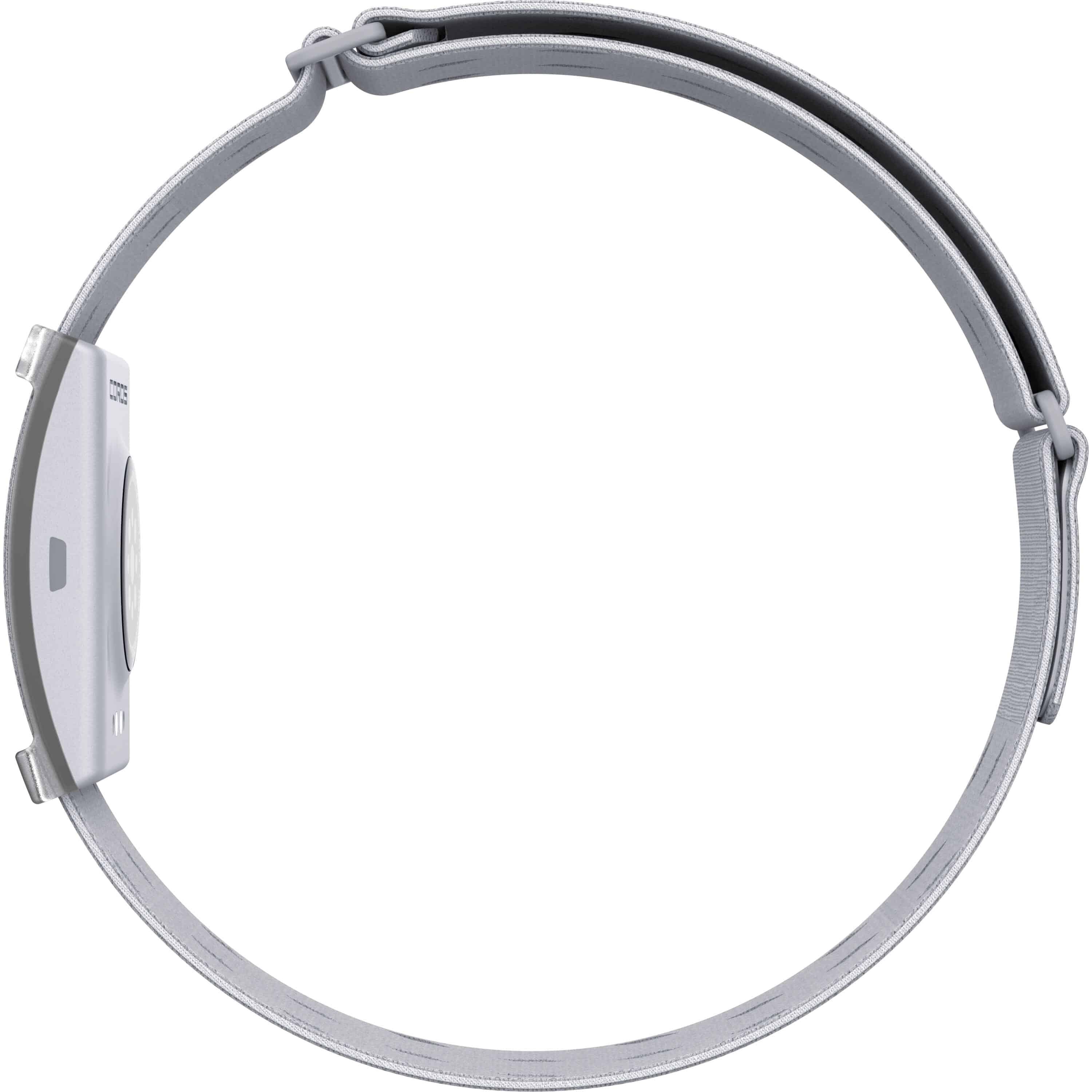 Gray Coros Heart Rate Monitor arm band with Bluetooth, featuring a 38-hour battery life, designed for fitness and training accessories.