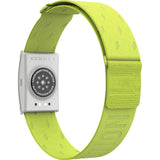 Coros heart rate monitor arm band in green with Bluetooth connectivity and 38-hour battery life, designed for fitness accessories.