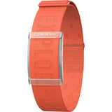 Coros Arm Band Heart Rate Monitor in orange with Bluetooth connectivity and 38-hour battery life, designed for fitness tracking.