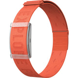 Coros arm band heart rate monitor in orange with Bluetooth connectivity and 38-hour battery life, suitable for fitness tracking.