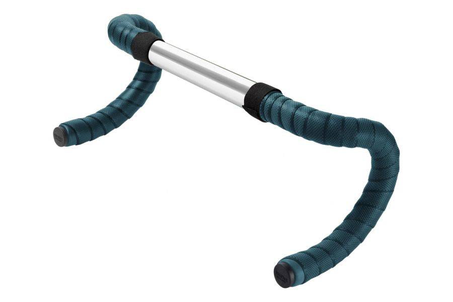 Brooks Cambium Rubber Bar Tape with natural rubber end plugs, providing durable grip and comfort for bicycle handlebars.