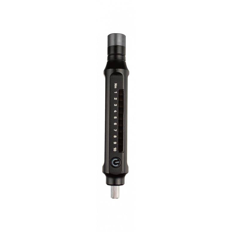 Topeak E-Torqbar digital torque wrench with LED indicator, black, 1-10Nm, used for precise workshop torque adjustments