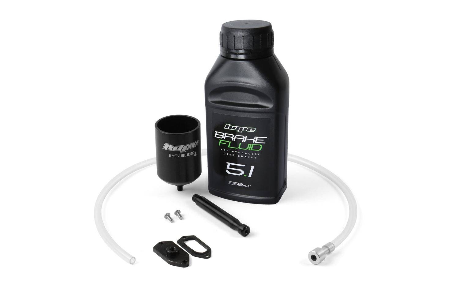 Hope Tool 4 Easy Brake Bleed Kit for Tech 4 Brakes, workshop tool with hoses and fittings for efficient brake bleeding.