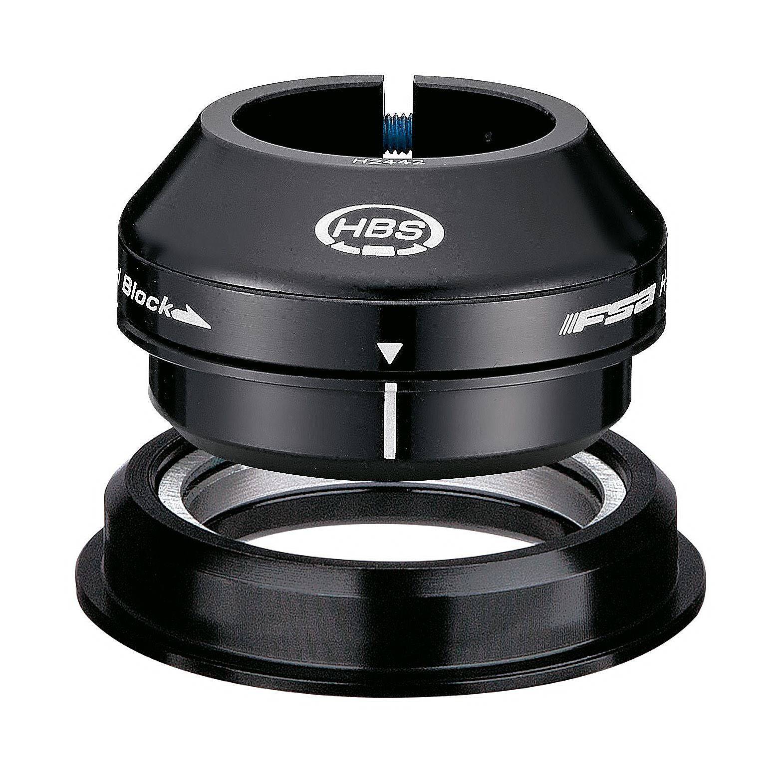 FSA No.57 HBS Blocking Headset V2 for tapered 1.1/8" to 1.1/4" forks, 44/56mm, bicycle component with black finish