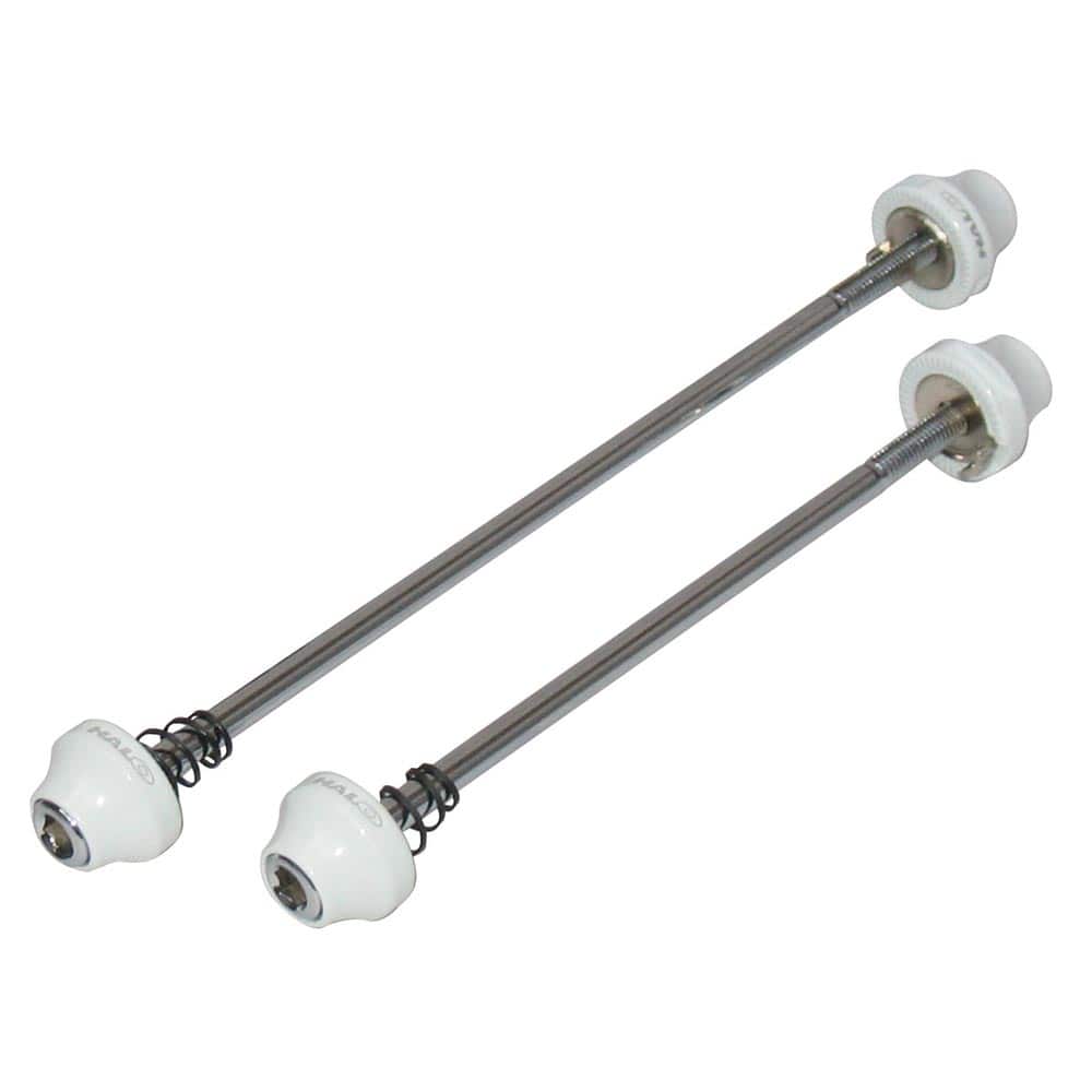 Halo Hex Key Skewers bike components with no-turn tab and serrated grip for secure, easy bike wheel securing.