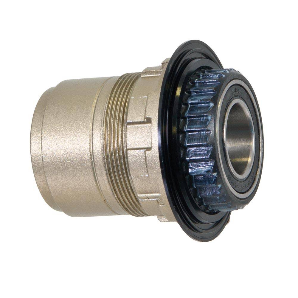 Halo 6Drive MTB cassette body hub spare part for mountain bike wheel hubs, shown in black with detailed gear components.