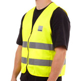 Reflective HUMP cycling vest with high visibility safety waistcoat, packable design, EN471 certified for outdoor cycling safety.