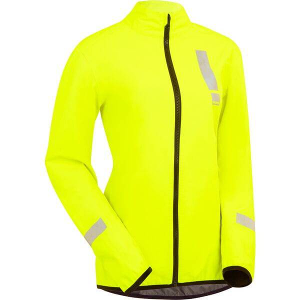 HUMP Women's waterproof cycling jacket with reflective details, packable design, and breathable fabric for outdoor biking.