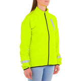 HUMP Women's Reflect Waterproof Cycling Jacket with reflective inserts, front view showing waterproof fabric and high-visibility details.