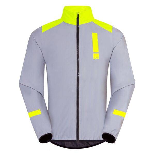 HUMP Men's Ultra Reflect waterproof cycling jacket with windproof design, shown in black, featuring reflective accents and packable style.