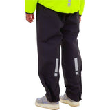 Reflective waterproof unisex overtrousers from HUMP with adjustable fit, shown from the back view.
