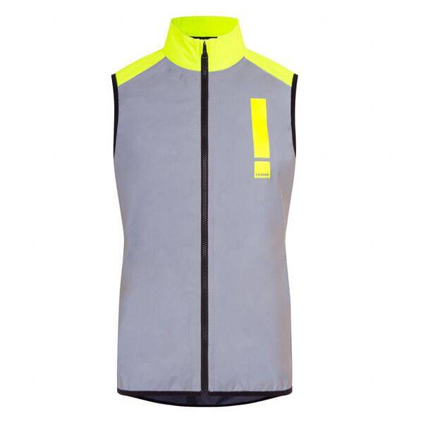 HUMP Men's ultra reflective waterproof cycling gilet vest with packable design, high visibility for safe riding.