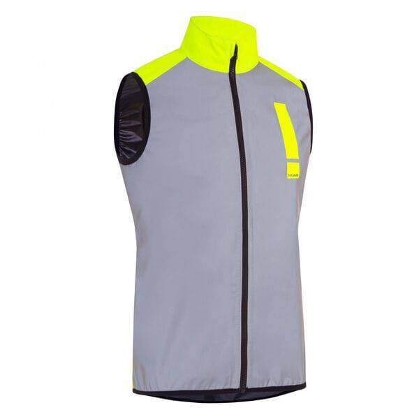 HUMP Men's ultra reflective waterproof cycling vest with packable design and high visibility features for safe riding.