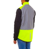 Back view of HUMP Men's Ultra Reflective Cycling Gilet vest showing waterproof material and high-visibility reflective features.