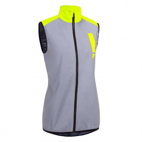 HUMP Women's reflective cycling gilet vest in waterproof and wind-resistant fabric, designed for visibility and outdoor riding.