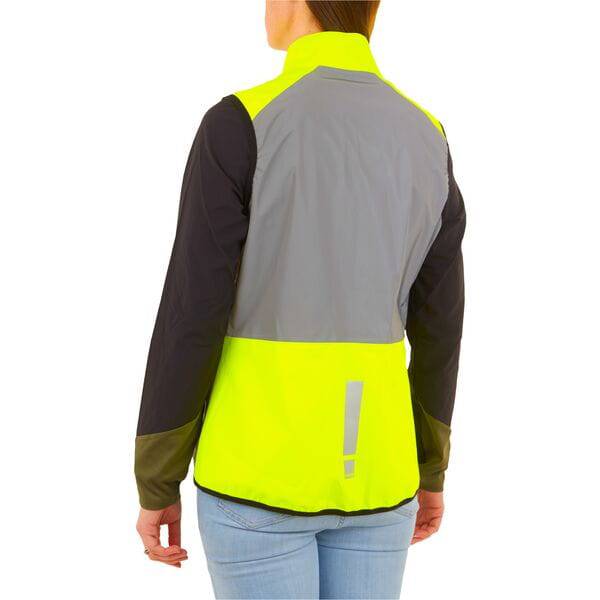 HUMP Women's Ultra Reflective Cycling Gilet vest showing the back with reflective strips and waterproof, wind-resistant fabric.
