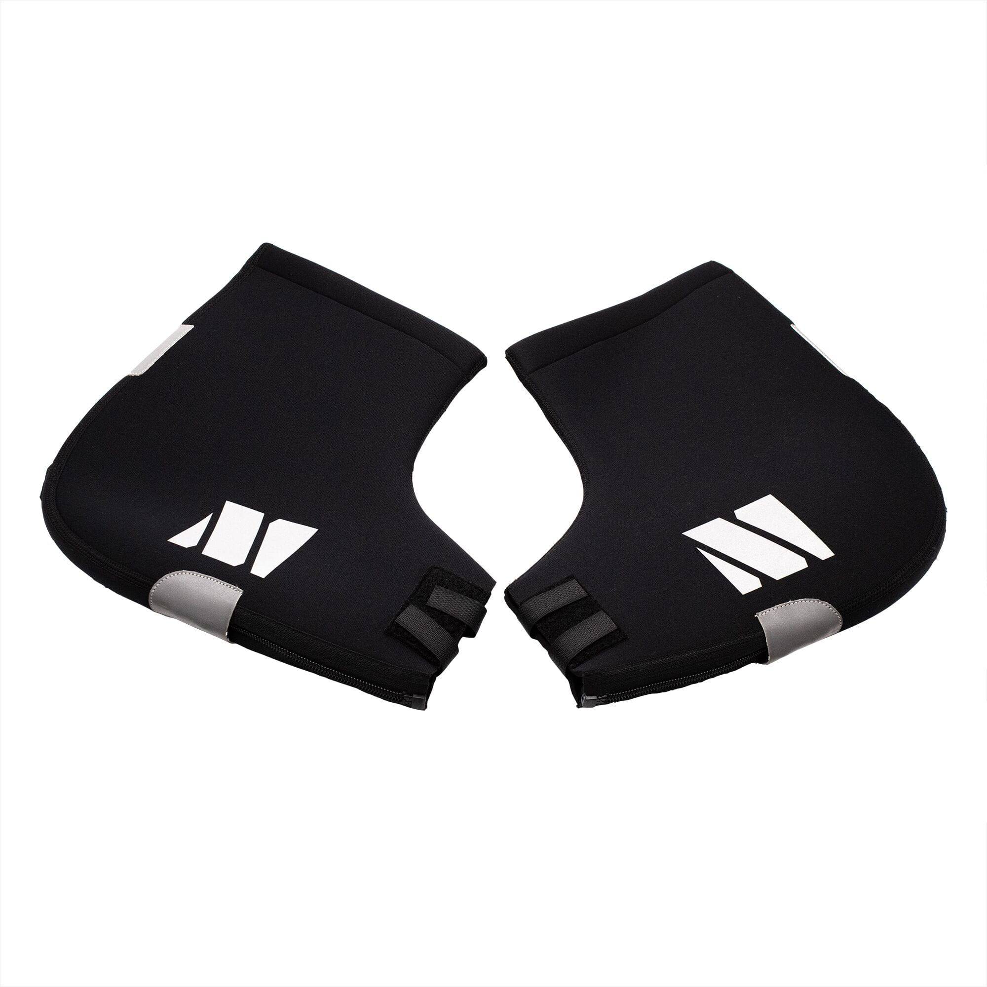 Madison MPart thermal handlebar mitts in large black waterproof cycling gloves, showing the insulated, weather-resistant design.