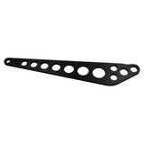 Rohloff Speedhub torque arm replacement part for internal gear hub, shown in black with mounting details.
