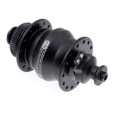 SP SL-9 Ultraslim Dynamo Disc Hub for Centre Lock Disc Brakes, 28-hole, mounted on a bicycle wheel for efficient power generation.
