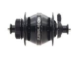 SP PL-8 Power Dynamo hub for bicycles, showcasing the sturdy black cycling component designed for reliable bike lighting and accessories.
