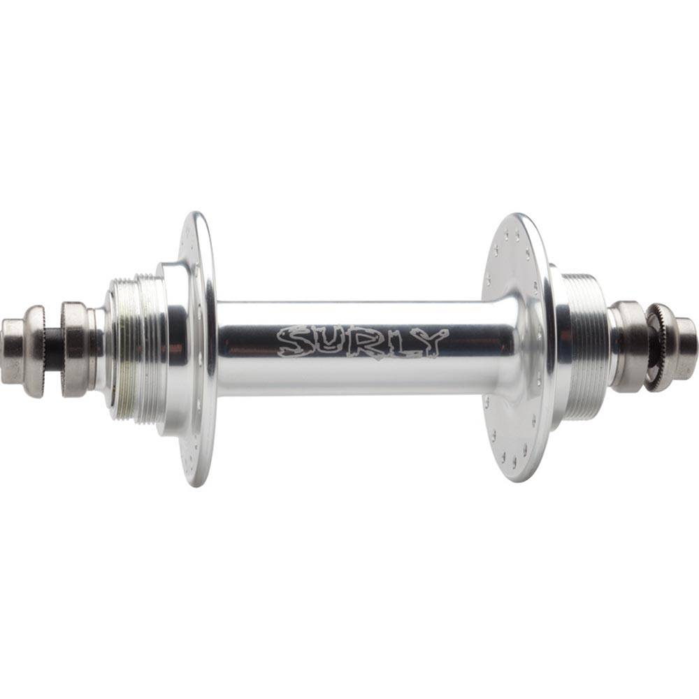 Surly Ultra New Track Hub with quick release, 120mm axle, 32 spokes, durable bike component for track or fixed gear bikes.