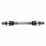 Weldtite axle for front and rear bike hubs, durable replacement component for bike wheel hubs.