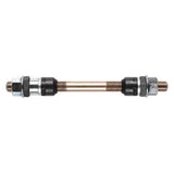 Weldtite axle replacement part for front and rear bike hubs, durable component for bike wheel assembly.