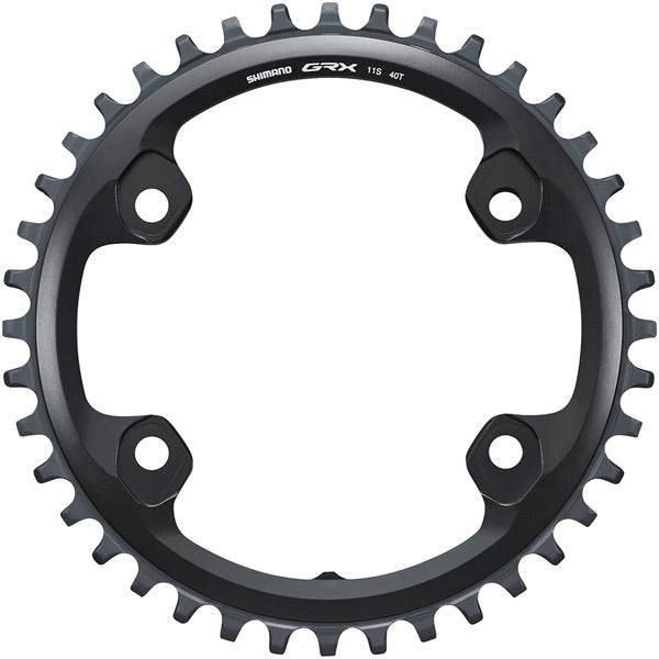 Shimano GRX FC-RX810-1 40T 11-speed single chainring for gravel and adventure bikes, showing the gear teeth and design.
