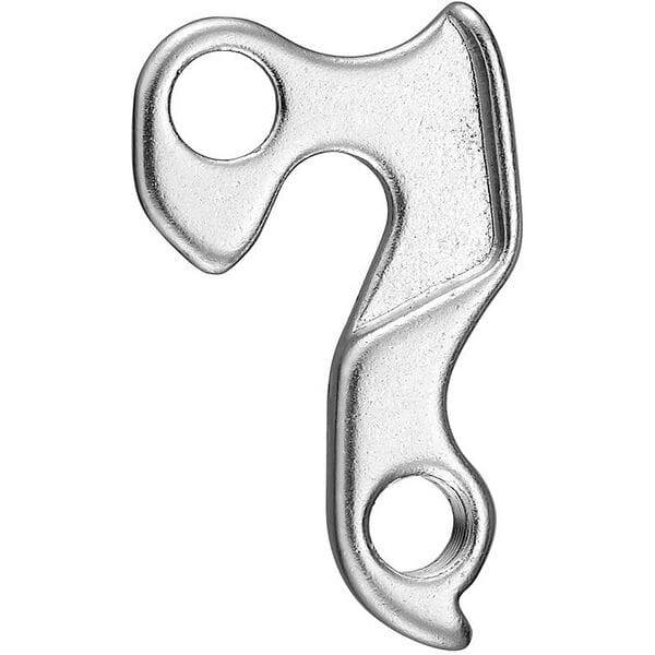 M Part gear hanger for bikes, durable replacement component for various bike brands, shown in black with mounting holes.