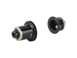Bontrager Aeolus Pro rear wheel with 5mm QR SRAM XDR conversion kit, black, 135mm old, close-up of wheel hub and quick release