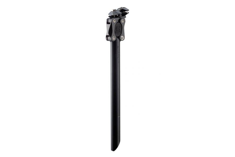 Cane Creek eeSilk+ alloy suspension seatpost for gravel bikes, 27.2mm or 31.6mm diameter, with adjustable suspension features.