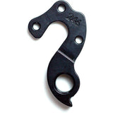Wheels Manufacturing CNC machined derailleur hanger dropout replacement for bicycle components, black metal with precise machining details.