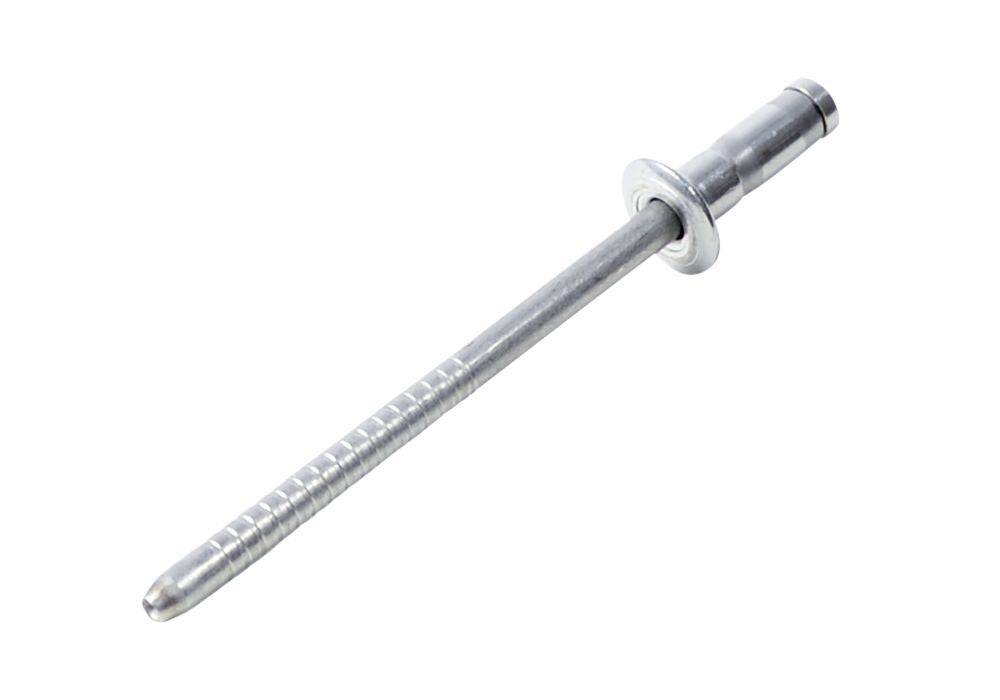 Trek 10mm grey large flange rivet for bike frame fastener, 1/8 inch by 0.460 inch, showing the metal rivet with flange.